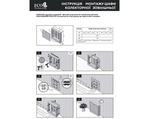 Колекторна шафа зовнішня ЕСО PRO ШКЗ-05 600x965x125 (8-9)