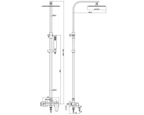 Душова система TOPAZ LEXI TL 21122-H57-BL