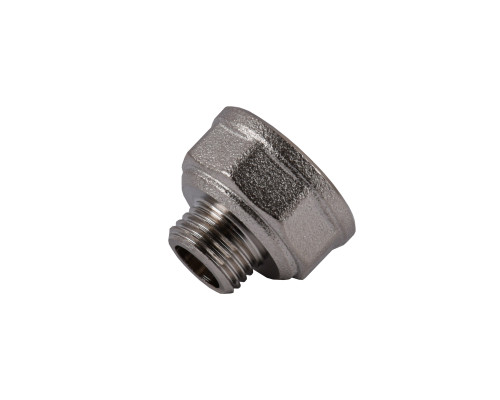 Перехідник редукційний 1/2″х1/4″ВЗ нікельований восьмигранний NK313O OPTIMUM