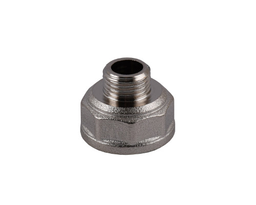 Перехідник редукційний 1/2″х1/4″ВЗ нікельований восьмигранний NK313O OPTIMUM