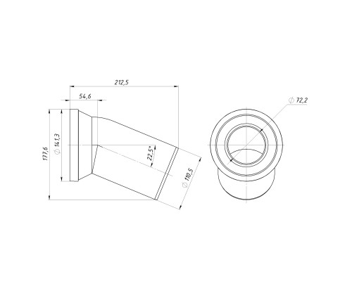 Коліно OPTIMUM для унітазу 22,5 ° D110 пластик OPTI 21410/222