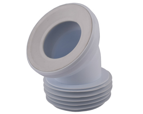 Коліно OPTIMUM для унітазу 45 ° D115 пластик з ущільненням OPTI 30515/147