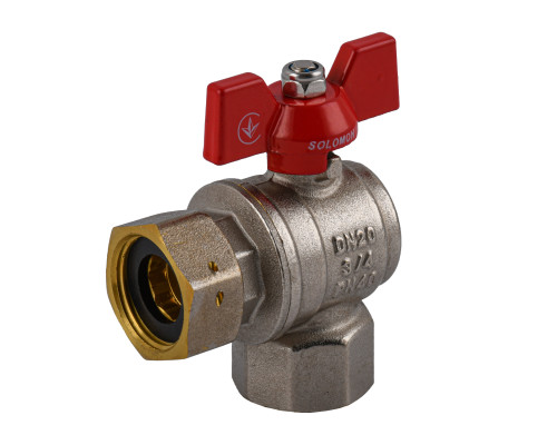 Кран кульовий кутовий з накидною гайкою SOLOMON 3/4″ ВВ PN40 (V3003-S)