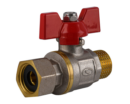 Кран кульовий прямий з накидною гайкою SOLOMON 1/2″ ЗВ PN40 (V5002-S)