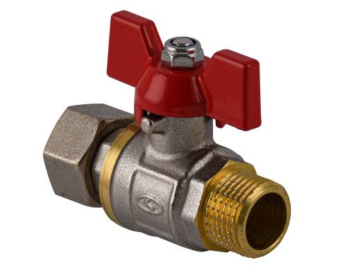 Кран кульовий прямий з накидною гайкою SOLOMON 1/2″ ЗВ PN40 (V5002-S)