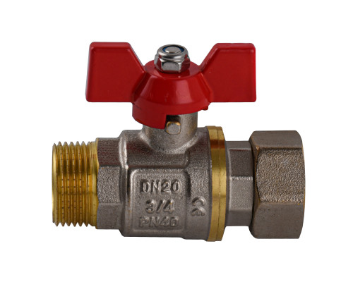 Кран кульовий прямий з накидною гайкою SOLOMON 3/4″ ЗВ PN40 (V5003-S)