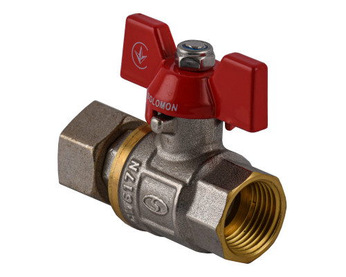 Кран кульовий прямий з накидною гайкою SOLOMON 1/2″ ВВ PN40  (V6002-S)