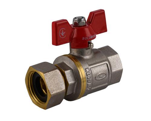 Кран кульовий прямий з накидною гайкою SOLOMON 3/4″ ВВ PN40 (V6003-S)