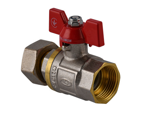 Кран кульовий прямий з накидною гайкою SOLOMON 3/4″ ВВ PN40 (V6003-S)