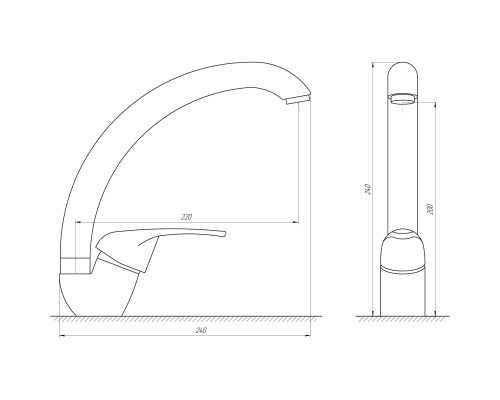 Змішувач для кухні Globus Lux Solly GLSO-0103S-WH без шлангів