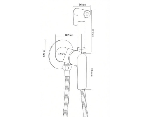 Змішувач гігієнічний Globus Lux Laguna GLA-0-106MIX
