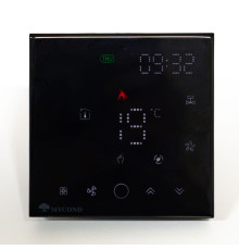 Термостат квадратний сенсорний чорний LED 1 канал AC220V Wi-Fi /MC-FB-B-WF MYCOND/