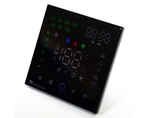 Термостат квадратний сенсорний чорний LED 1 канал AC220V Wi-Fi /MC-FB-B-WF MYCOND/