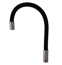 DLR-STEEL-BLACK-Гусак д/кухонного змішувача Гофра-Силикон з розпилювачем Чорний