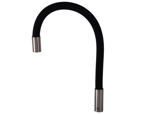 DLR-STEEL-BLACK-Гусак д/кухонного змішувача Гофра-Силикон з розпилювачем Чорний