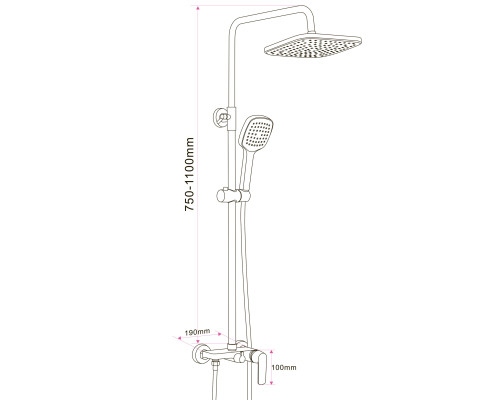 Душова система Globus Lux GLA-0005NE LAGUNA, без вилива латунь, EURO
