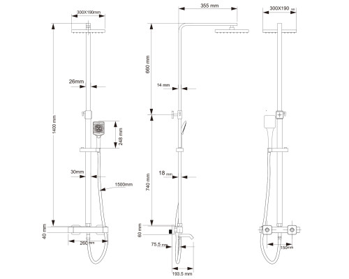 Душова система Globus Lux Termostatic GLQ-0041TE