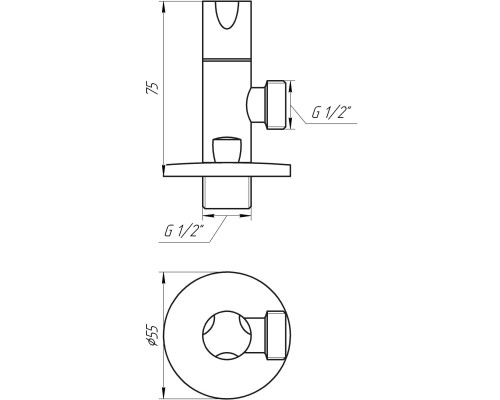 Кран напівобертовий кутовий SOLOMON 1/2″х1/2″ 9081 (2 шт)