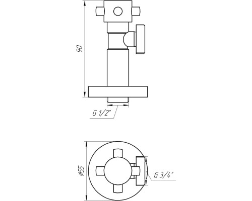 Кран напівобертовий кутовий SOLOMON 1/2″х3/4″ Retro 7077 (2 шт.)