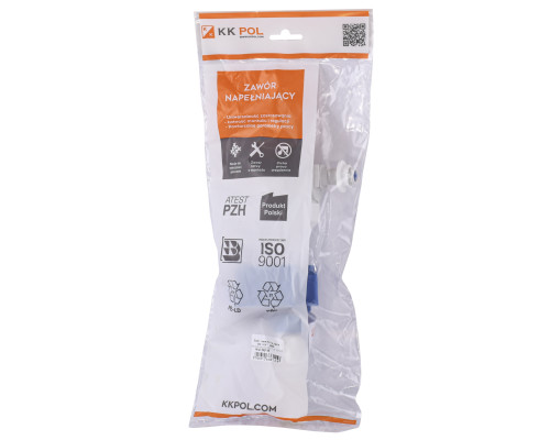 Клапан заповнення K.K.POL 350/ZN2/110-00-T0, 3/8″ ABS, бок. пластик