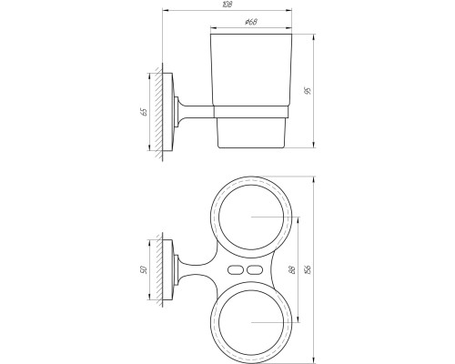 Стакан подвійний Globus Lux RM 1801