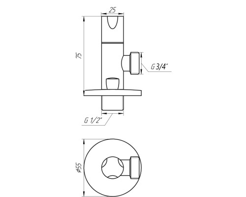 Кран напівобертовий кутовий SOLOMON 1/2″х3/4″ 9081 (2 шт)