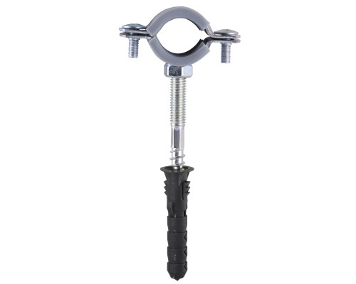 Хомут в зборi CR    1/2″ (20-23мм) з гвинтом-шурупом 8*80 та дюбелем в уп., сірий