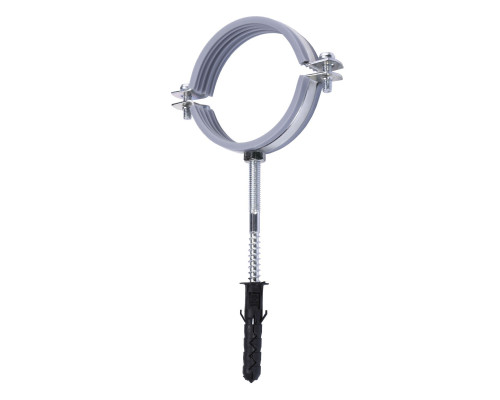 Хомут в зборi CR 2 1/2″ (70-80мм) з гвинтом-шурупом 8*100 та дюбелем в уп., сірий