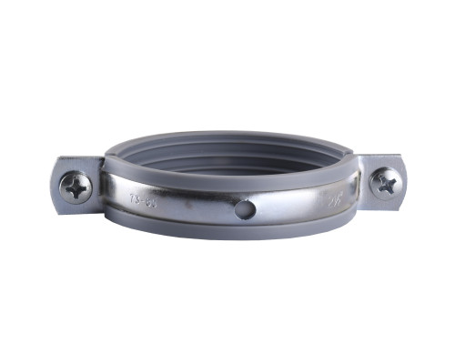 Хомут в зборi CR 2 1/2″ (70-80мм) з гвинтом-шурупом 8*100 та дюбелем в уп., сірий