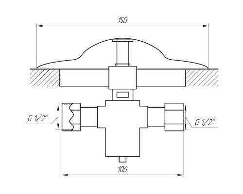 Кран-дозатор Tremolada 469 монтаж у підлогу 1/2″х1/2″ (Italy)