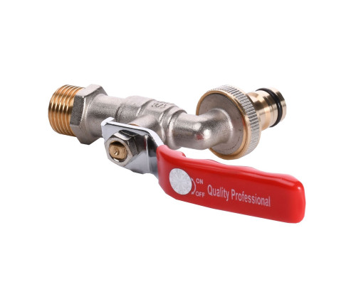 Кран кульовий для поливу Q PROFESSIONAL 1/2″ NV-QP155 + коннектор швидкоз'ємний
