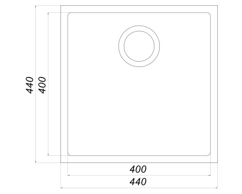 Гранітна мийка Globus Lux AMMER пiдстiльна, чорний 440 х 440 мм - А0002