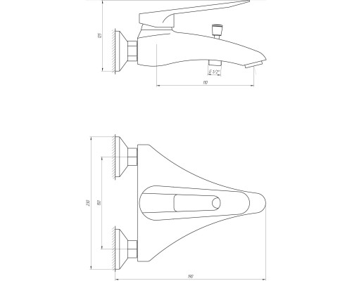 Змішувач для ванної CRISTAL Favorit GNFF-102