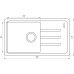 Гранітна мийка Globus Lux LUGANO сiрий камiнь 780x435мм-А0005
