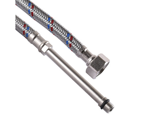 Шланг для змішувача Solomon (нерж.) М10х1/2″ 0,8м HY6201 A LONG-штуцер 70мм
