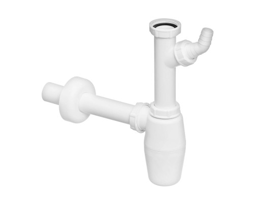 Сифон для раковини VIEGA 1 1/4″х1 1/4″ з відводом, пластик білий бутил. 326319