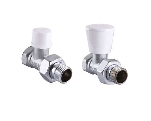 Набір Крани радіаторні прямі ARCO 1/2″ подача + зворотка  KC013 KCM13