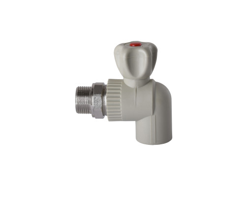 Кран радіаторний кутовий PPR ф20x1/2″ 2026