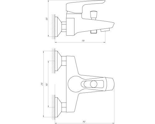 Змішувач для ванни Globus Lux SEVA GLSV-0102