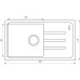 Гранітна мийка Globus Lux LUGANO графіт 780x435мм-А0001