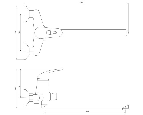 Змішувач для ванни Globus Lux Caprice GLCA-0208
