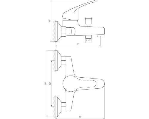 Змішувач для ванни Globus Lux Solly GLSO-0102