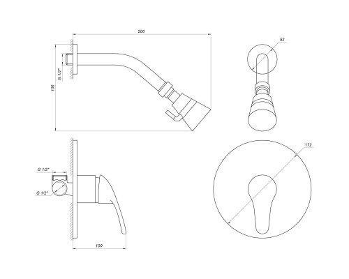 Змішувач для душу Globus Lux SOLLY GLSO-0105S