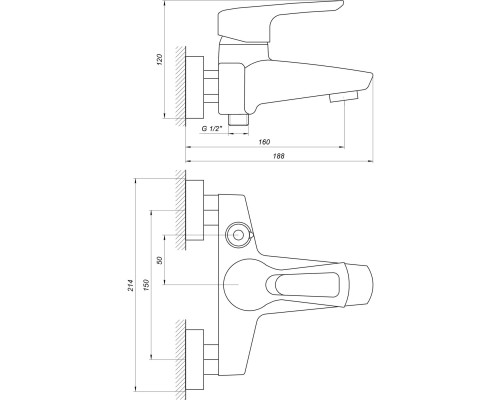 Змішувач для ванни Globus Lux SEVA GLSV-0102N