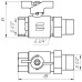 Кран кульовий прямий з американкою SELBA 1/2″ КБ SL1509