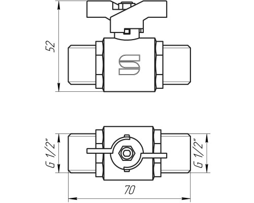 Кран кульовий прямий SELBA 1/2″ ЗЗ КБ SL1503