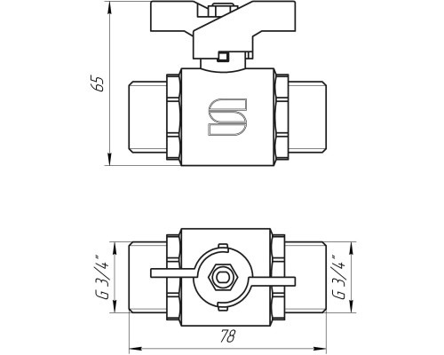 Кран кульовий прямий SELBA  3/4″ ЗЗ КБ SL1503