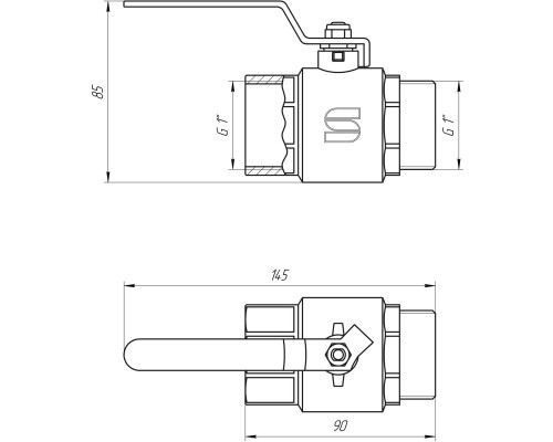 Кран кульовий прямий SELBA 1″ ЗВ КР SL1505