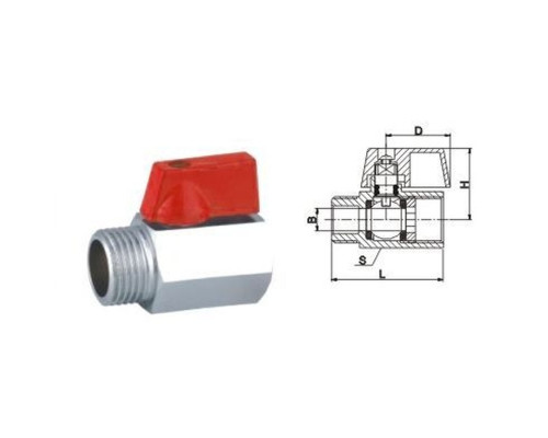 Кран кульовий міні SOLOMON 1/2″ ЗВ NV-3025 (2шт. в упак.)