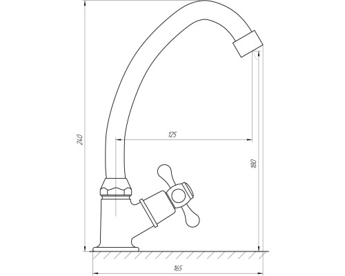 Монокран для мийки Globus Lux  GLHI-1051-BR На Гайці Латунь